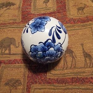 Blue Floral Decorative Orb